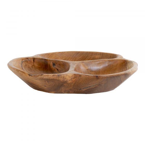 Nola Teak Bowl, Bowl in teak, nature, Ø30x5 cm